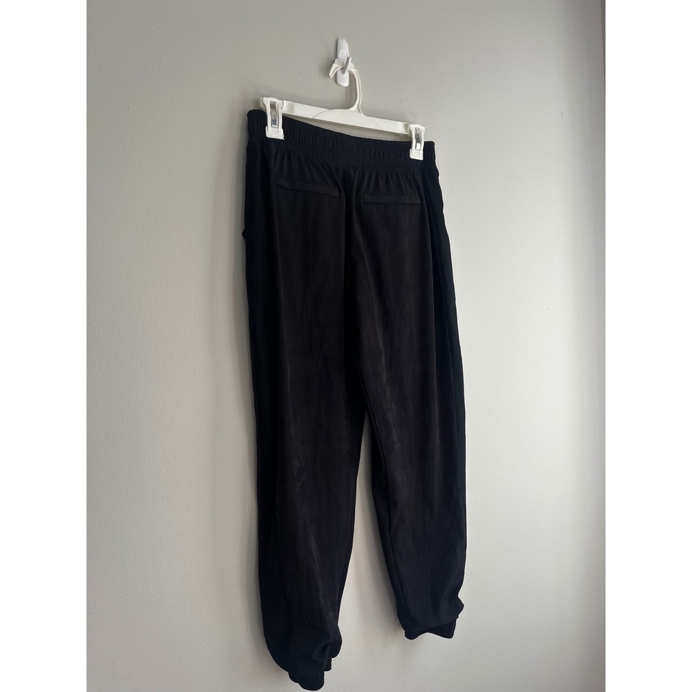 Athleta Brooklyn Lined Camo Jogger Pants Black Camouflage Petite 0P Ribbed Side